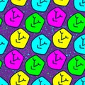 Simple seamless pattern with repeating drawn cute character faces Royalty Free Stock Photo